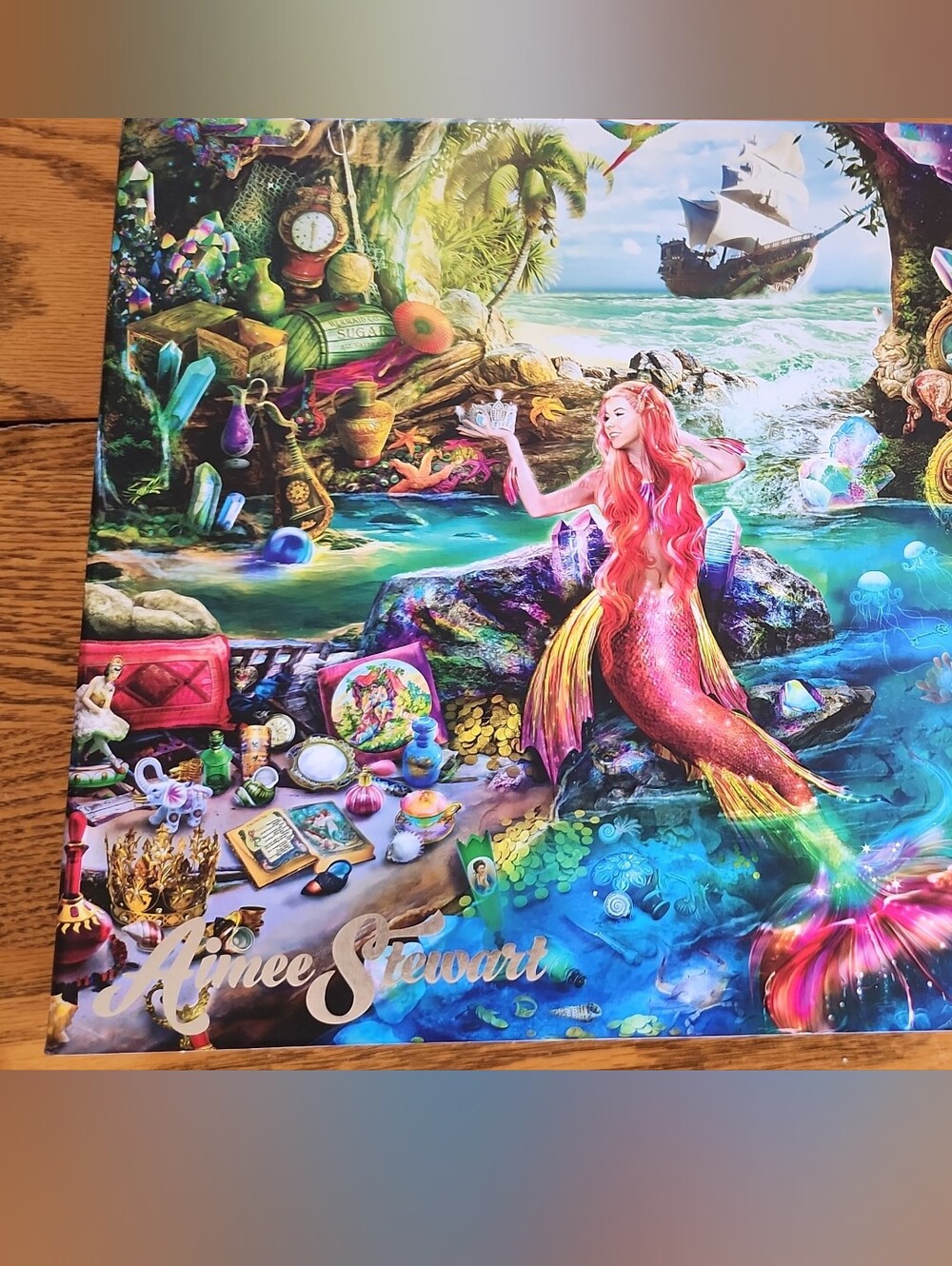 A Mermaid's Treasure 2000-Piece Jigsaw Puzzle - Colorful Pink & Teal Design